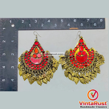 Load image into Gallery viewer, Tribal Handmade Oversized Red Earrings
