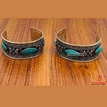 Load image into Gallery viewer, Antique Inlaid Stone Cuff Bracelet
