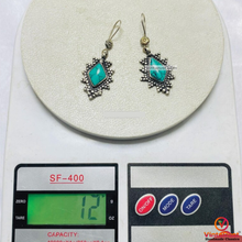 Load image into Gallery viewer, Boho Turquoise Sterling Silver Dangle Earrings
