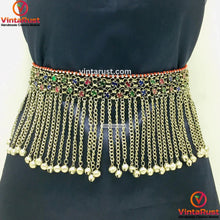 Load image into Gallery viewer, Tribal Chain Belt With Long Dangling Bells
