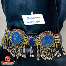 Load image into Gallery viewer, Handmade Kuchi Stones Belt With Silver Bells
