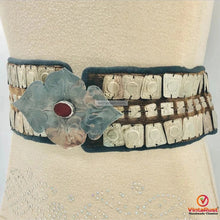 Load image into Gallery viewer, Turkman Belly Belt, Vintage Tribal Belt With Silver Motif
