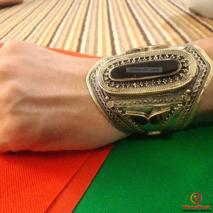 Ethnic Handmade Tribal Stone Cuff