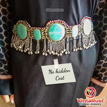 Load image into Gallery viewer, Handmade Kuchi Stones Belt With Silver Bells
