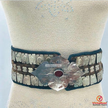 Load image into Gallery viewer, Turkman Belly Belt, Vintage Tribal Belt With Silver Motif
