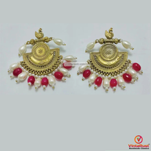 Load image into Gallery viewer, Kuchi Gold-Tone Multicolor Beaded Earrings
