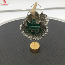 Load image into Gallery viewer, Tribal Green Glass Stones Earrings
