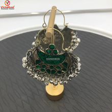 Load image into Gallery viewer, Tribal Green Glass Stones Earrings
