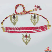Load image into Gallery viewer, Beaded Multilayers With Brass Motif Jewelry Set
