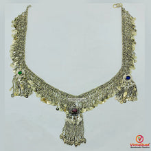 Load image into Gallery viewer, Tribal Silver Kuchi Belly Belt With Dangling Tassels
