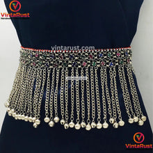 Load image into Gallery viewer, Tribal Chain Belt With Long Dangling Bells
