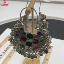 Load image into Gallery viewer, Tribal Kuchi Bali Earrings With Small Bells
