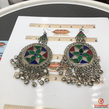 Load image into Gallery viewer, Vintage Style Silver Tribal Earrings
