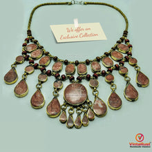 Load image into Gallery viewer, Brown Tribal Beaded Chain Choker Necklace
