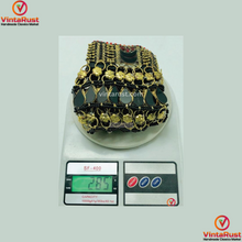 Load image into Gallery viewer, Black Kuchi Choker Afghan Necklace
