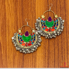 Load image into Gallery viewer, Antique Kuchi Earrings with Dangling Bells
