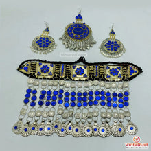 Load image into Gallery viewer, Kuchi Blue Glass Coin Jewelry Set
