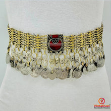 Load image into Gallery viewer, Vintage Belly Dance Belt With Dangling Coins
