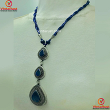 Load image into Gallery viewer, Bohemian Lapis Lazuli Stone Teardrop Pendant Necklace
