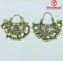 Load image into Gallery viewer, Antique Ethnic Hoop Earrings With Bells
