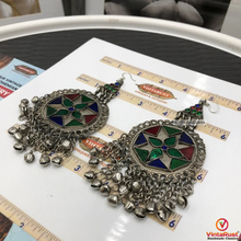 Load image into Gallery viewer, Vintage Style Silver Tribal Earrings
