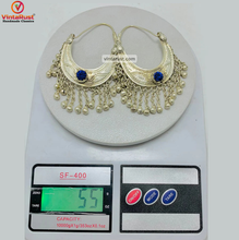 Load image into Gallery viewer, Kuchi Vintage Silver Earrings With Long Bells
