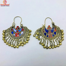 Load image into Gallery viewer, Blue and Red Light Weight  Hoop Earrings
