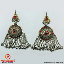 Load image into Gallery viewer, Tribal Oversized Glass Stones Earrings
