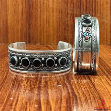 Load image into Gallery viewer, Boho Kuchi Cuff Bracelet With Stones
