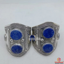 Load image into Gallery viewer, Double Stone Tribal  Boho Cuff Bracelet

