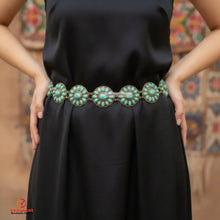 Load image into Gallery viewer, Handmade Tribal Turquoise Belly Dance Belt
