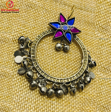 Load image into Gallery viewer, Big Round Hoop Earrings With Bells
