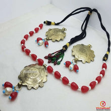 Load image into Gallery viewer, Tribal Bohemian Red and White Beaded Jewelry Set
