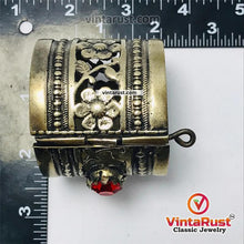 Load image into Gallery viewer, Nomadic Red and Blue Glass Stone Cuff Bracelet
