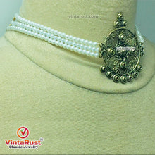 Load image into Gallery viewer, White Pearls Jewelry Set Beaded Necklace With Earrings and Ring
