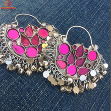 Load image into Gallery viewer, Silver Kuchi Bali Pink Earrings
