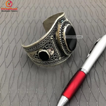 Load image into Gallery viewer, Handmade Kuchi Tribal Stone Cuff Bracelet
