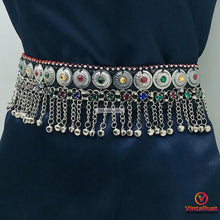 Load image into Gallery viewer, Tribal Belly Belt, Multicolor Stones Light Weight Belt
