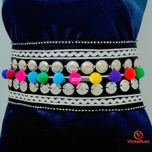 Load image into Gallery viewer, Handmade Belt With Buttons and Laces
