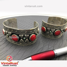 Load image into Gallery viewer, Antique Tribal Red Stone Handcuffs

