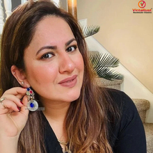 Load image into Gallery viewer, Tribal Coins Earring With Glass Stones
