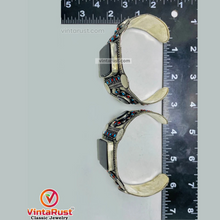 Load image into Gallery viewer, Tribal Stone Cuff Bracelet With Turquoise and Coral Beads
