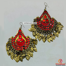 Load image into Gallery viewer, Tribal Handmade Oversized Red Earrings
