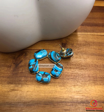 Load image into Gallery viewer, Antique Turquoise Hoop Earrings
