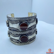 Load image into Gallery viewer, Kuchi Big Tribal Stones Cuff Bracelet
