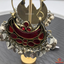 Load image into Gallery viewer, Tribal Kuchi Red Stones Earrings
