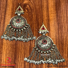 Load image into Gallery viewer, Tribal Oversized Glass Stones Earrings

