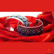 Load image into Gallery viewer, Boho Kuchi Cuff Bracelet With Stones
