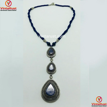 Load image into Gallery viewer, Bohemian Lapis Lazuli Stone Teardrop Pendant Necklace
