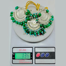 Load image into Gallery viewer, Oxidized Silver Jewelry Set With Green Stones
